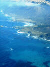 Flying up the coast near Big Sir