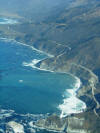 Flying up the coast towards Big Sir California