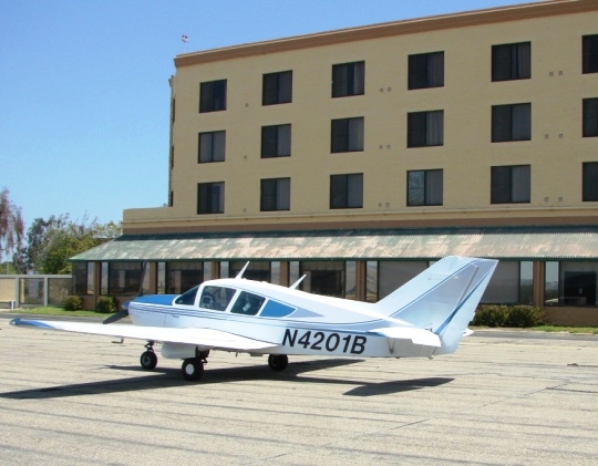 N4201B in front of the Santa Maria Radisson